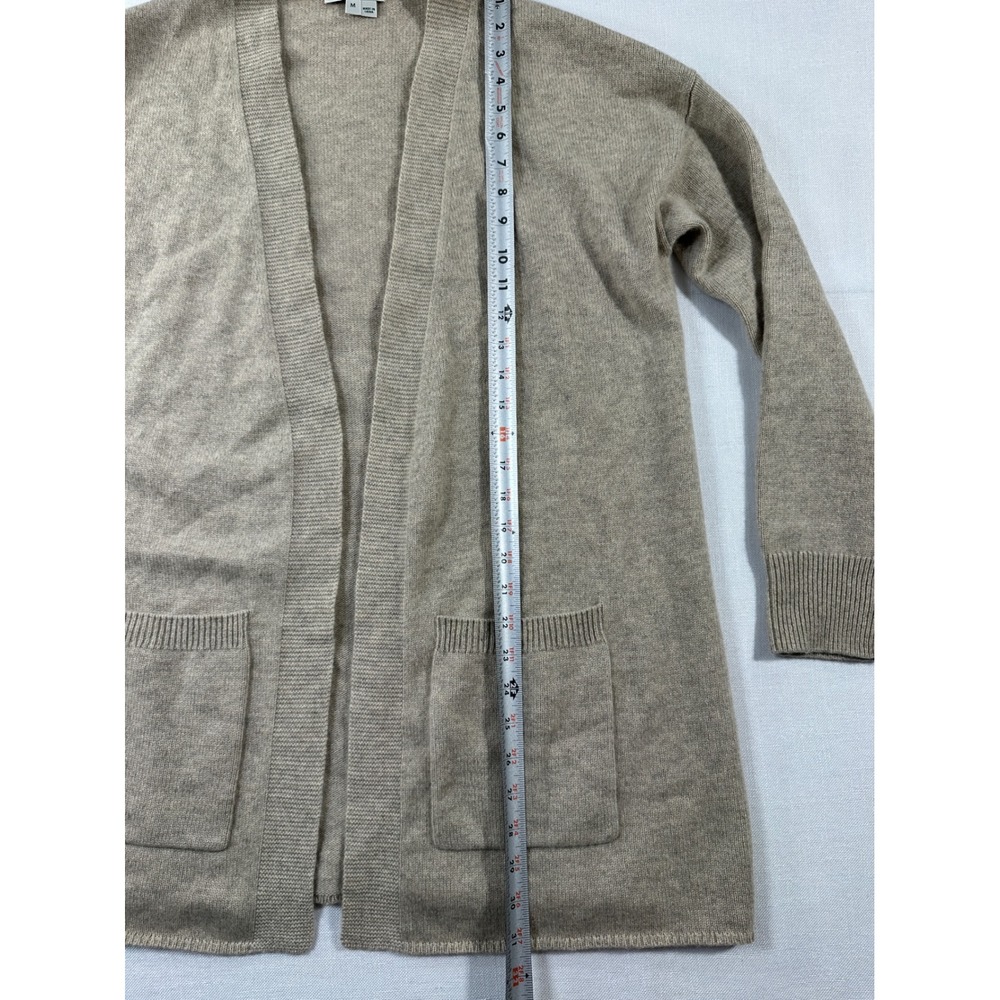 Orvis Womens 100% Cashmere Open Front Cardigan Sweater Oatmeal Beige Size M - Picture 8 of 8